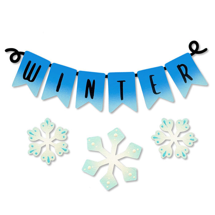 Winter Wreath Kit Magnets S/4