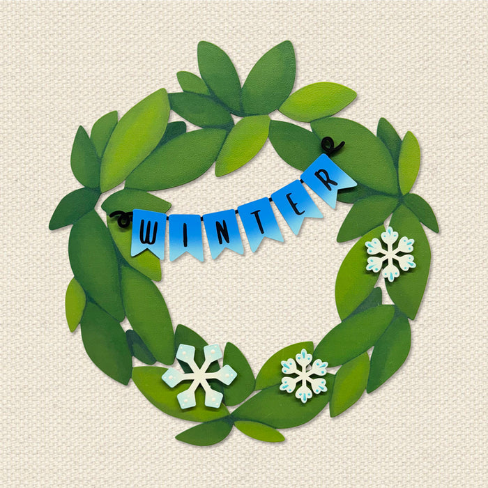 Winter Wreath Kit Magnets S/4