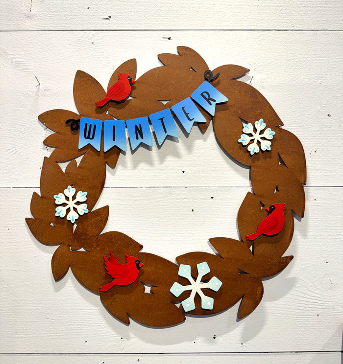 Winter Wreath Kit Magnets S/4