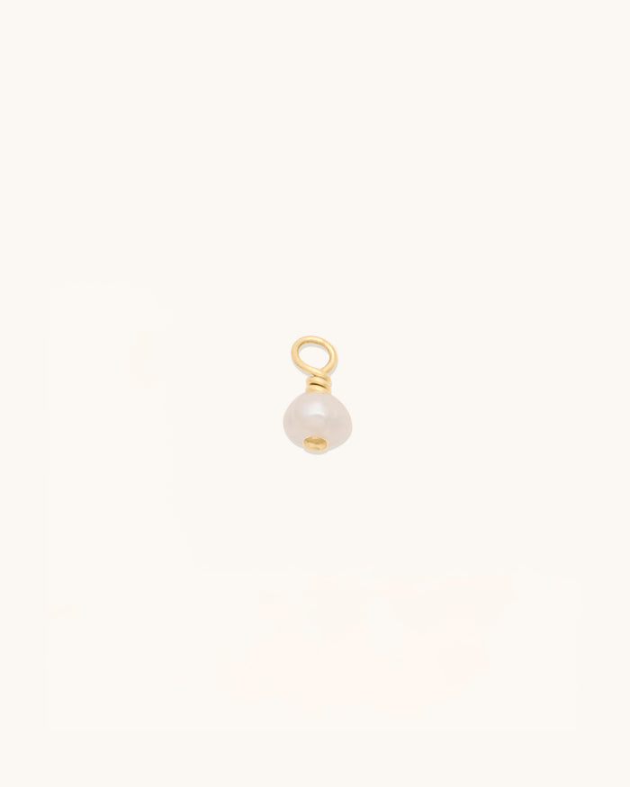Wire Wrapped White Pearl Charm