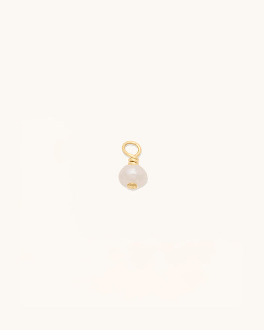 Wire Wrapped White Pearl Charm
