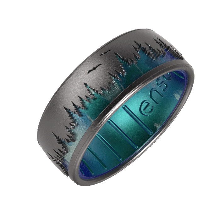Etched Silicone Ring - Woodland